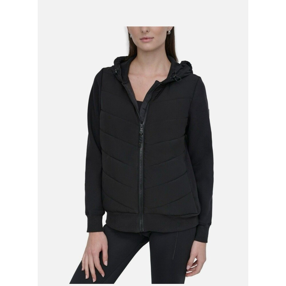 DKNY Jacket Size M Black Lightweight Full Zip Hybrid Women’s